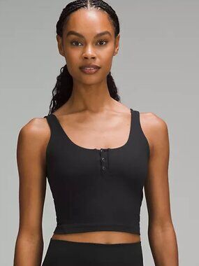 Lululemon Align Ribbed Henley Tank Top in Black